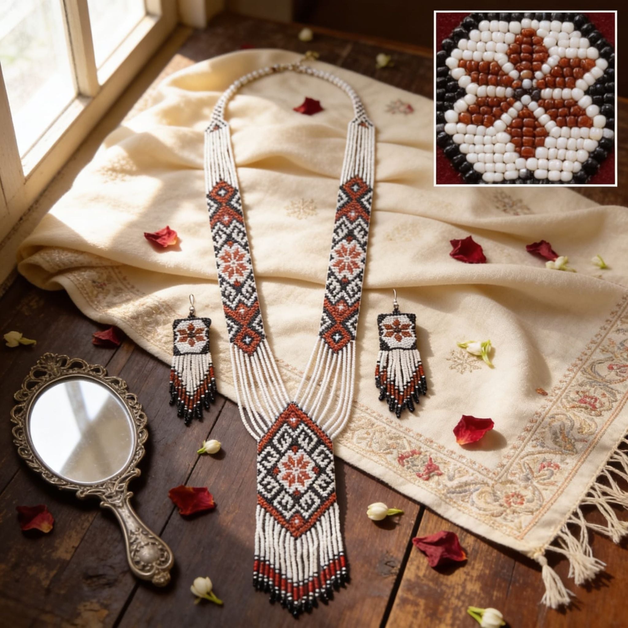 Ivory Heritage Beaded Jewelry Set By Suryatra