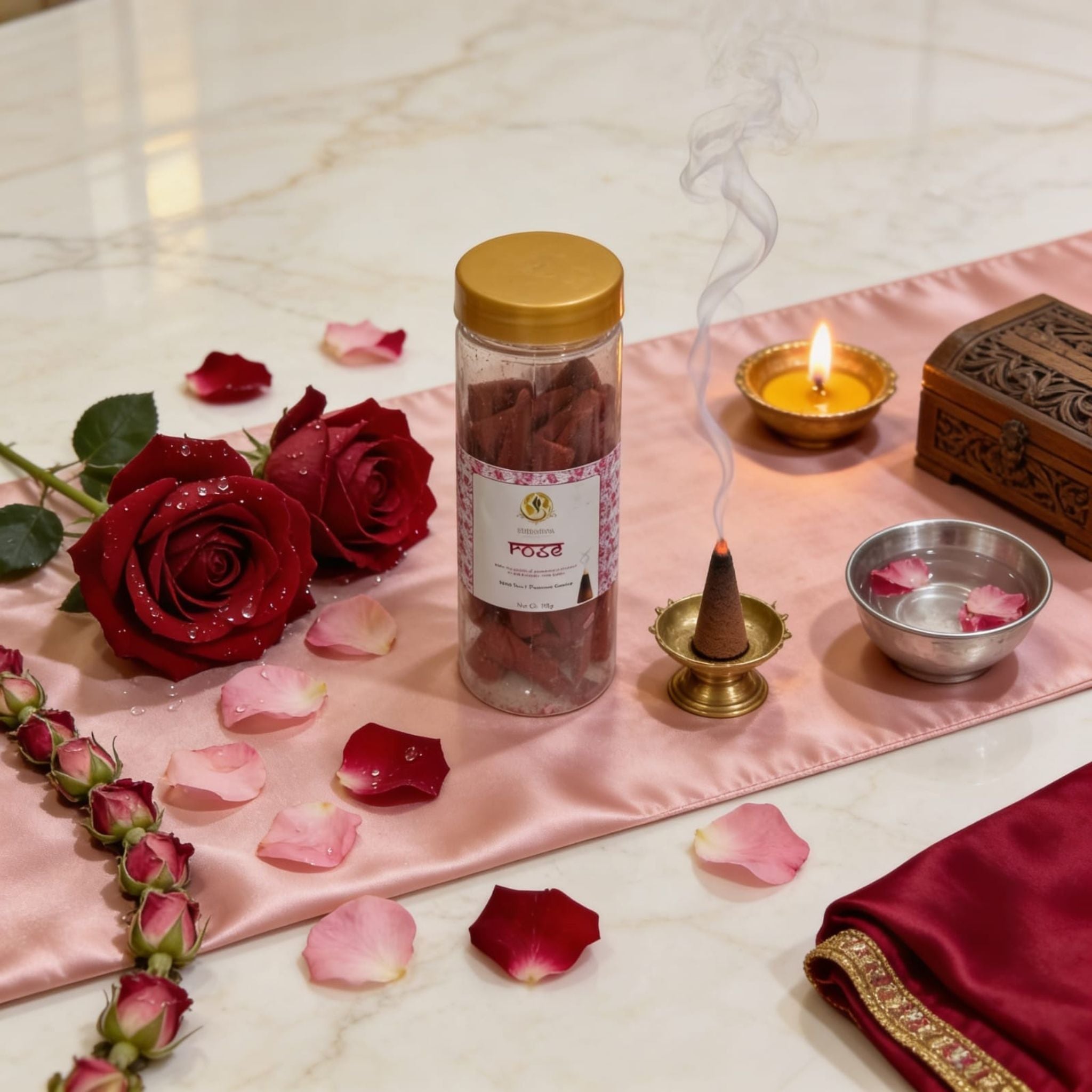 Rose Dhoop Cones by Suryatra