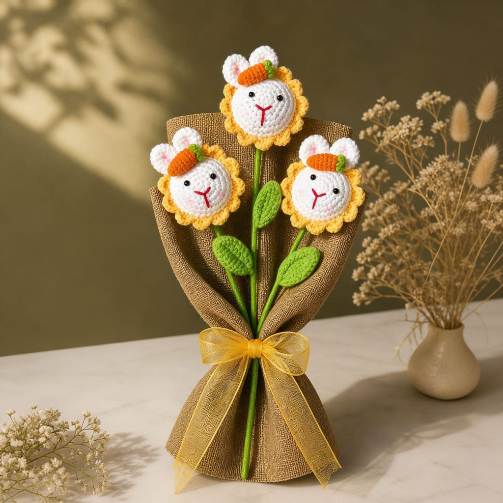 Bunny Bloom Crochet Bouquet by Suryatra