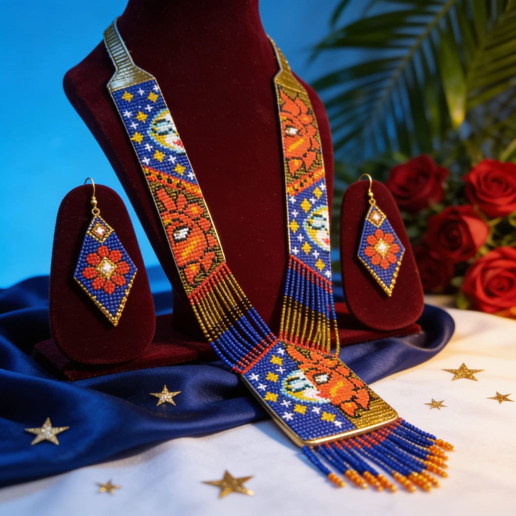 Celestial Bloom Beaded Jewelry Set By Suryatra