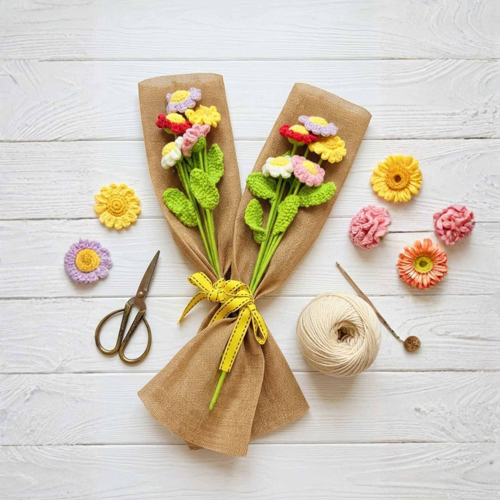 Burlap Wrapped Wildflower by Suryatra