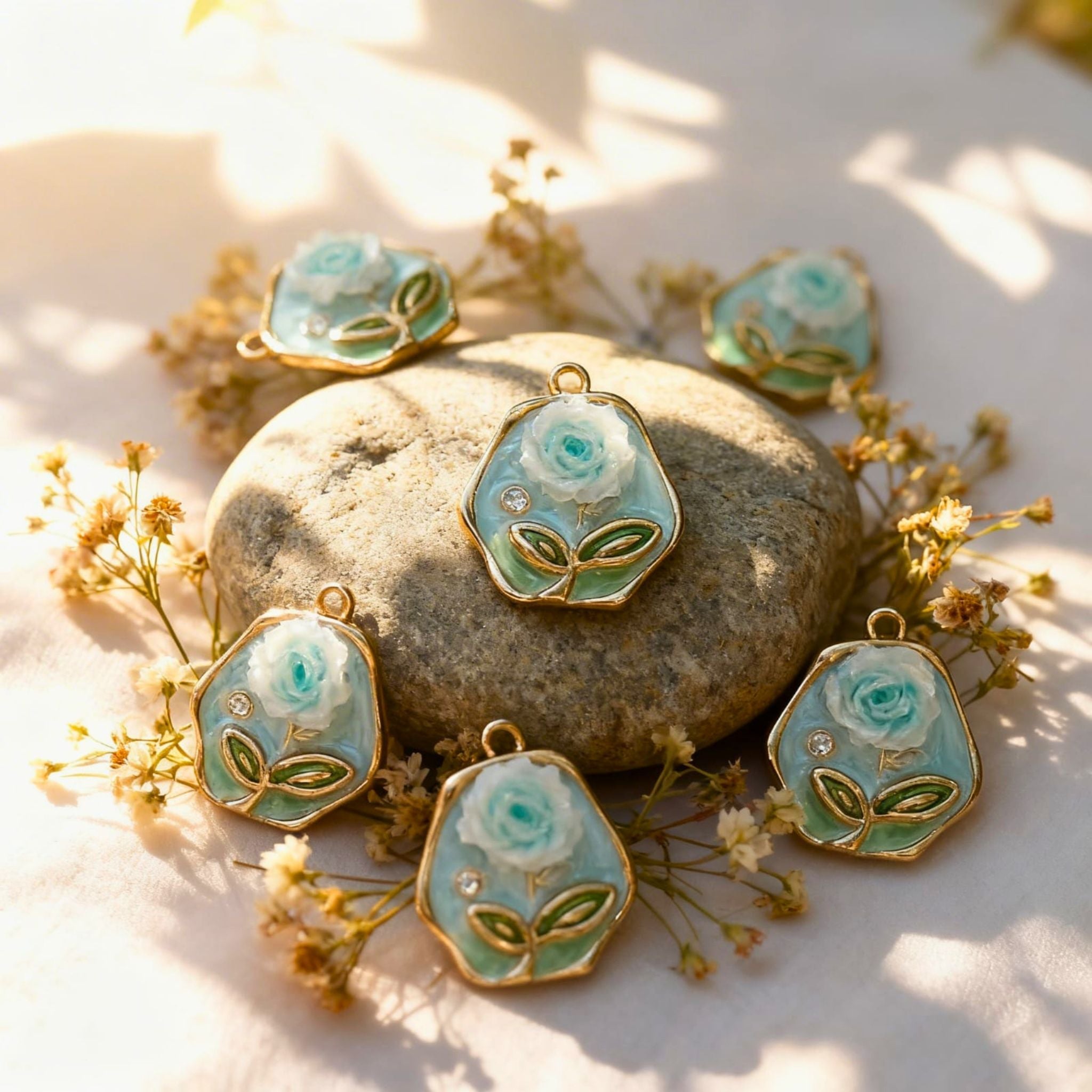 Aqua Bloom Pendant by Suryatra