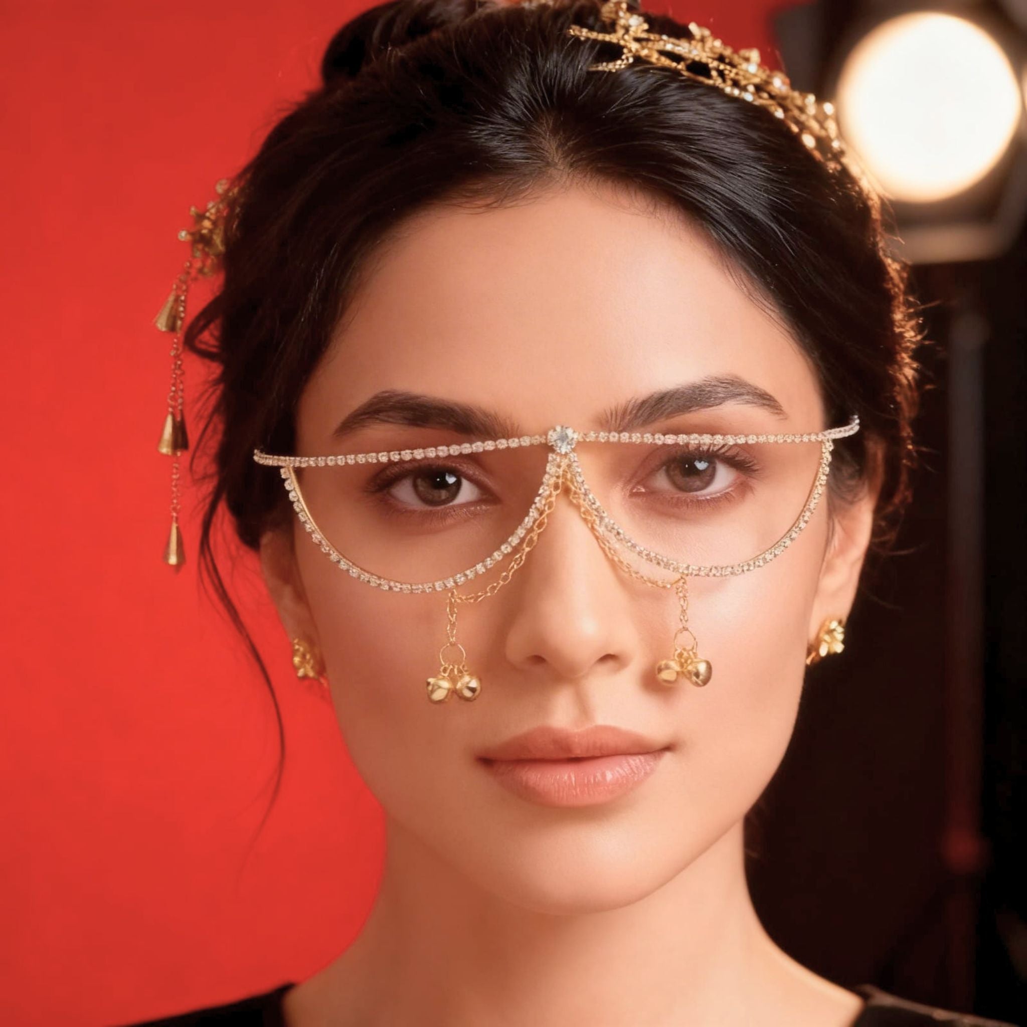 Crystal Facelets Chain Designer Nath Eyewear by Suryatra