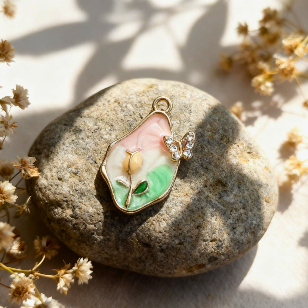Blush Butterfly Bloom Pendant by Suryatra