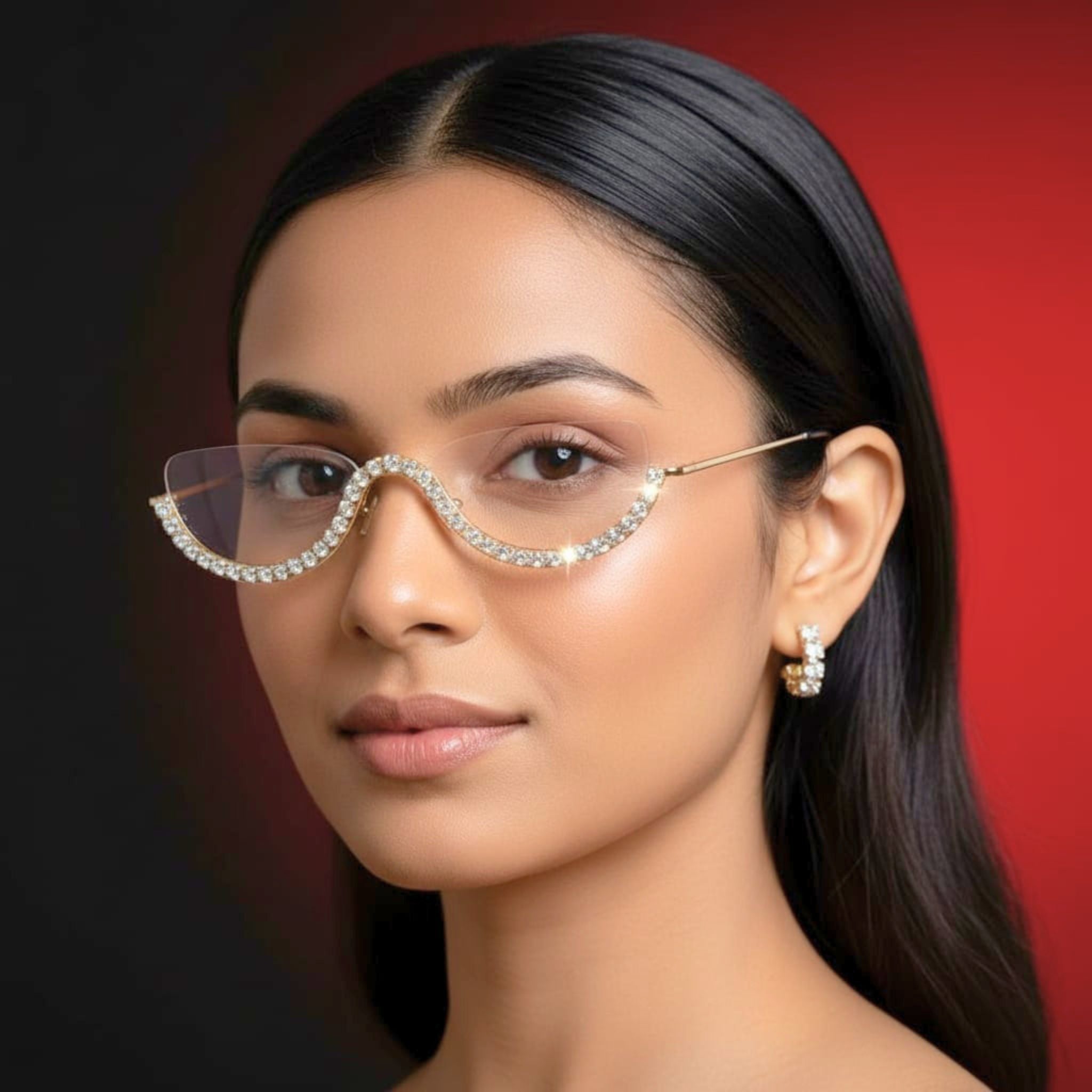 Minimal Crystal Facelets Luxe Eyewear Gold by Suryatra