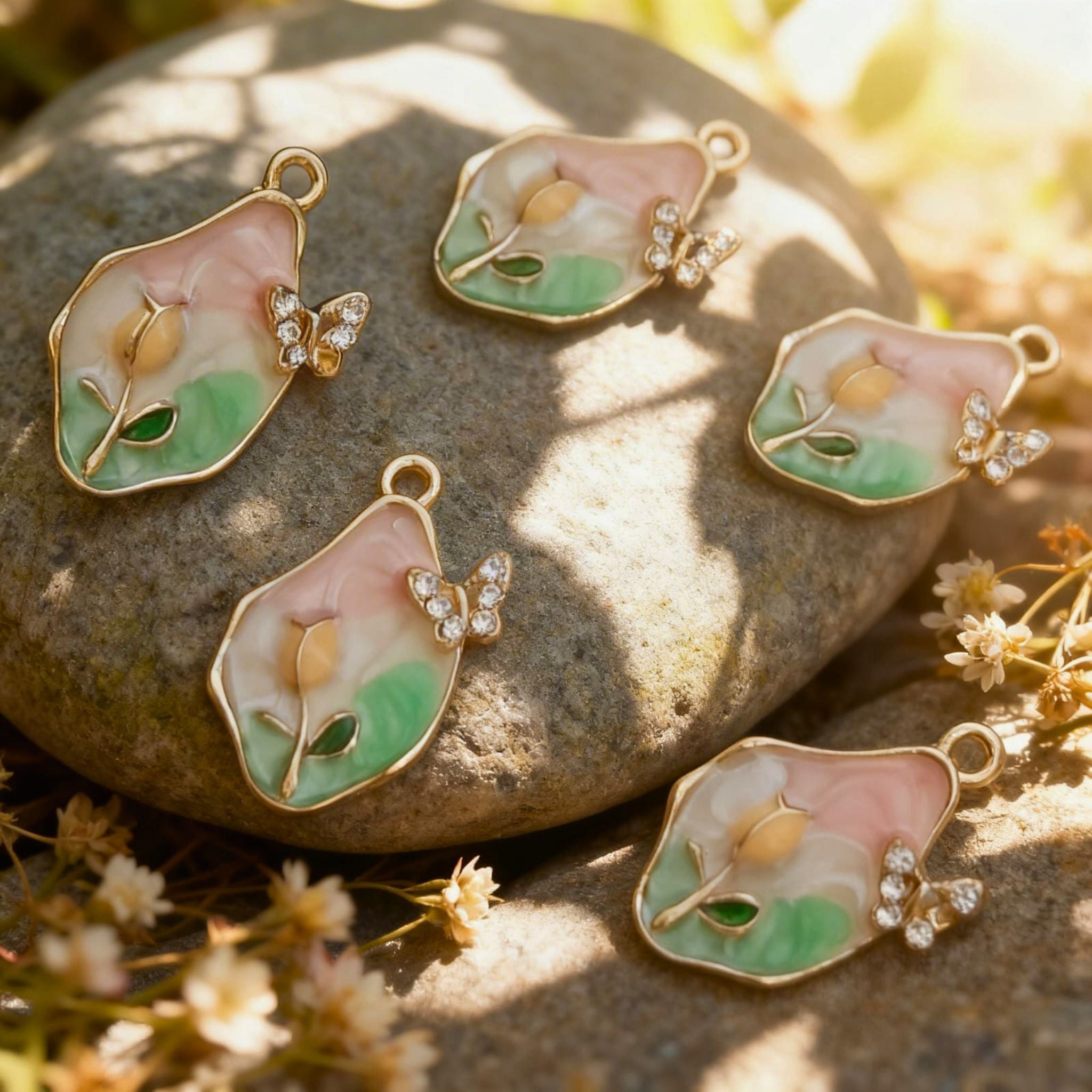 Blush Butterfly Bloom Pendant by Suryatra