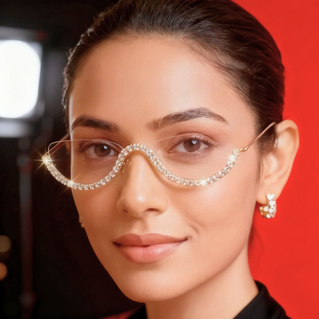 Minimal Crystal Facelets Luxe Eyewear Gold by Suryatra