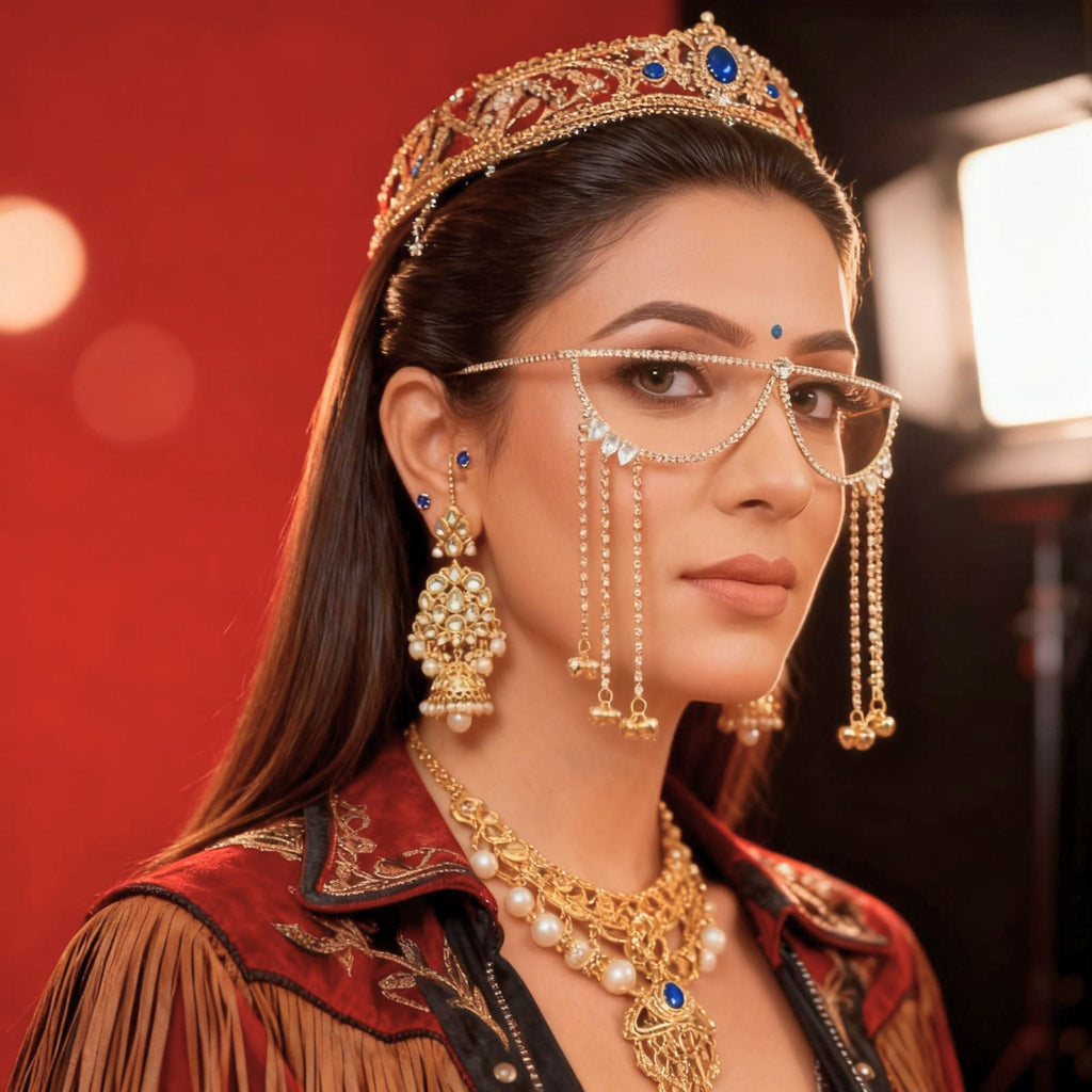 Bridal Crystal Facelets Chain Eyewear by Suryatra