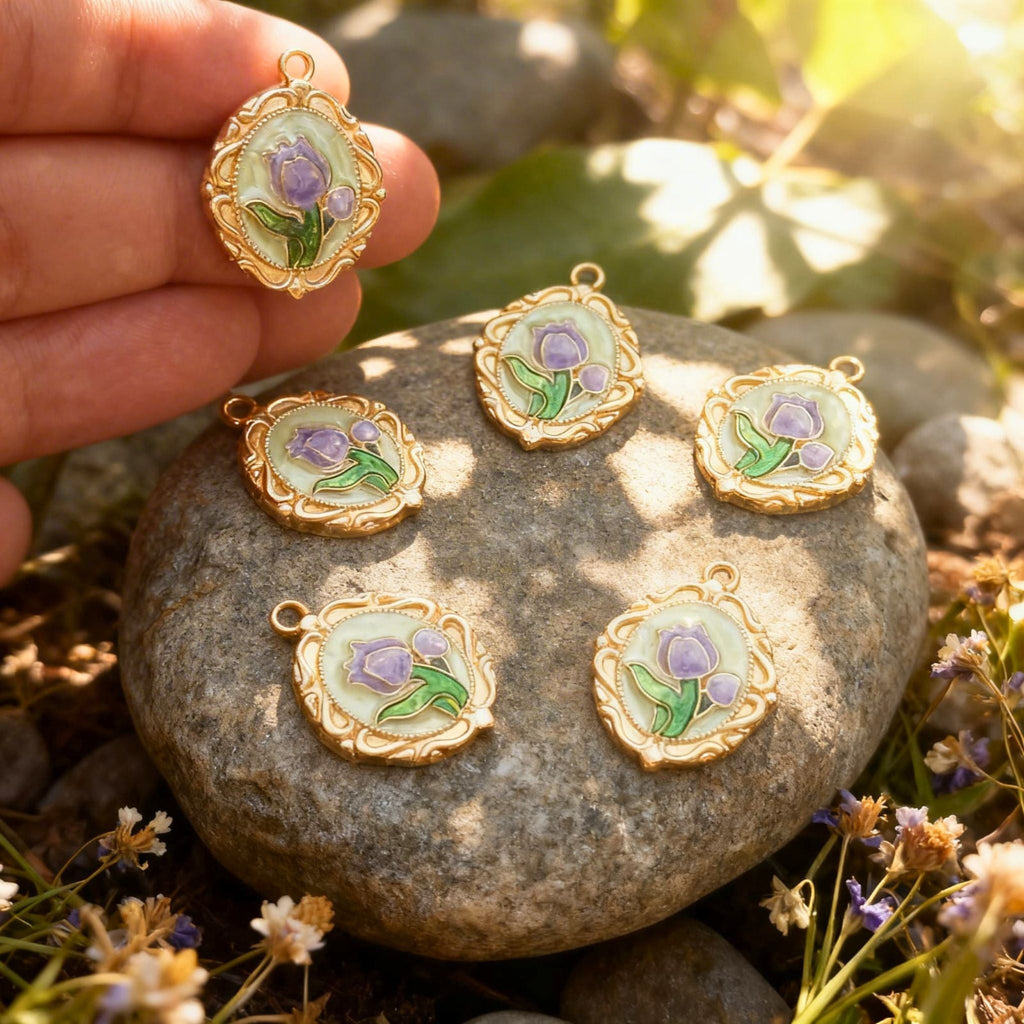 Lavender Bloom Vintage Pendant by Suryatra
