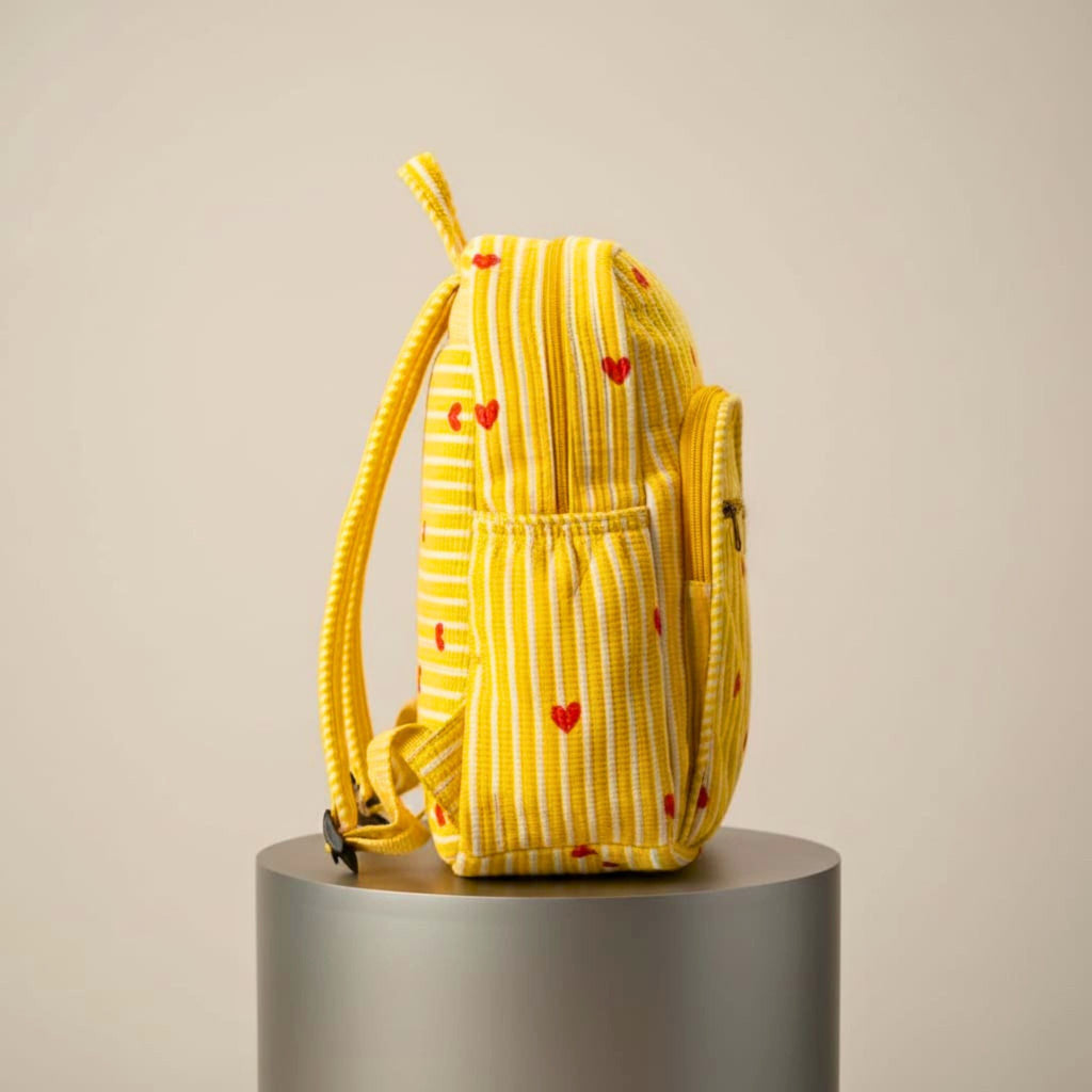 Quilted Hand Block Printed Backpack by Suryatra