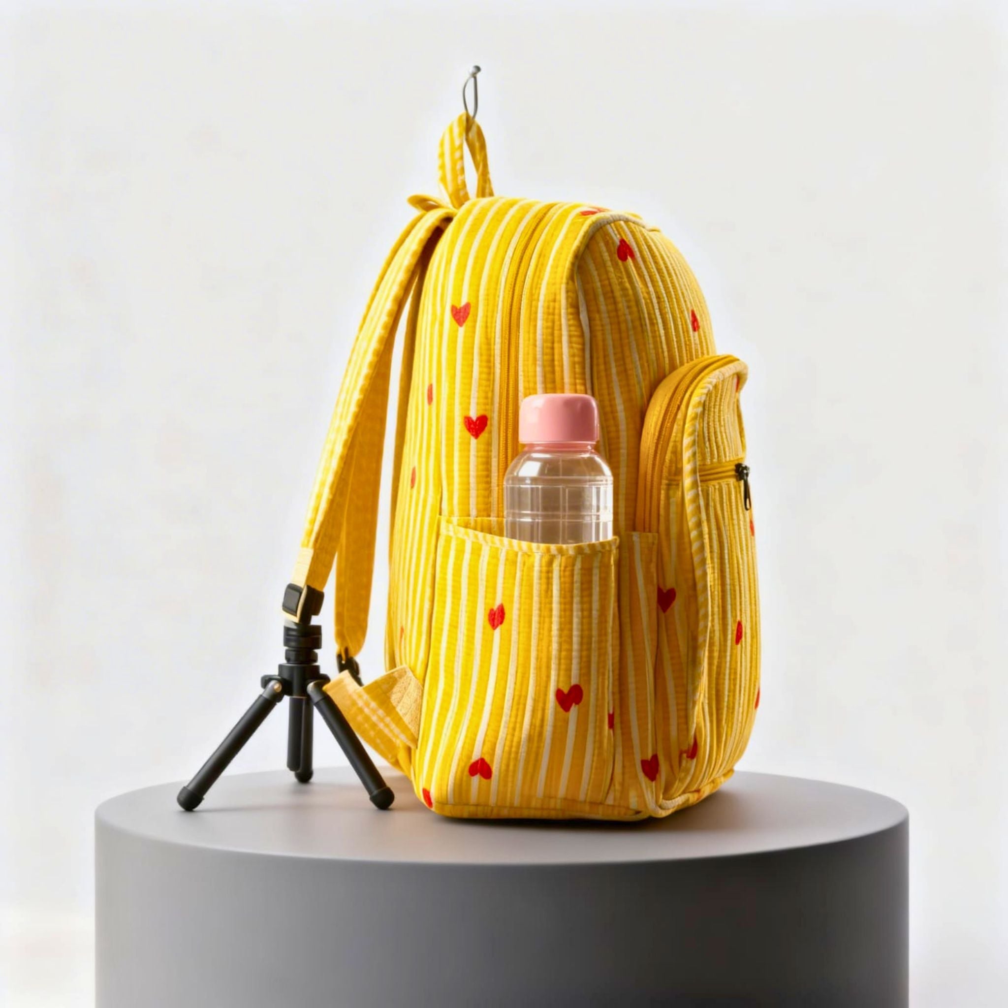 Quilted Hand Block Printed Backpack by Suryatra