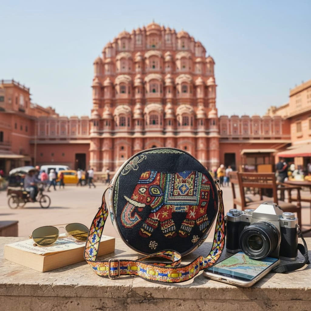 Heritage Elephant Sling Bag by Suryatra