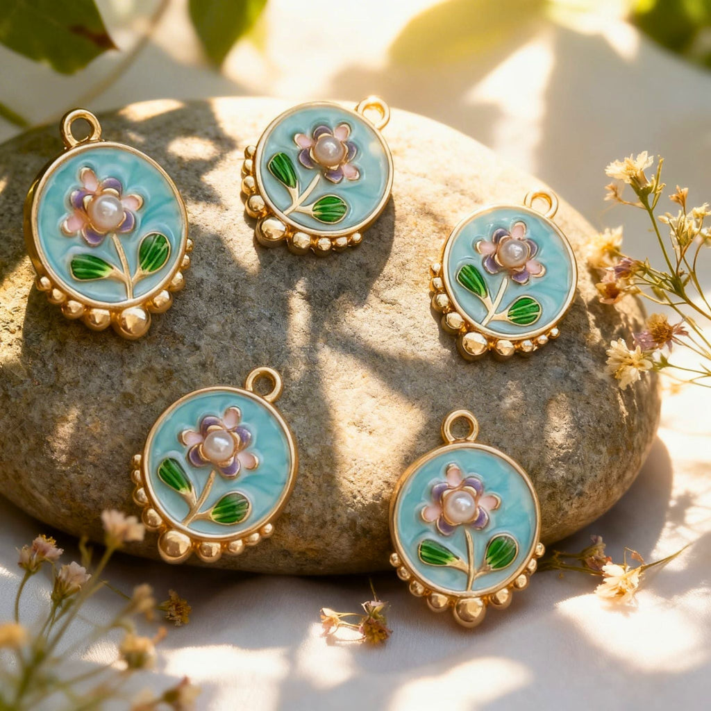 Aqua Bloom Pearl Pendant by Suryatra