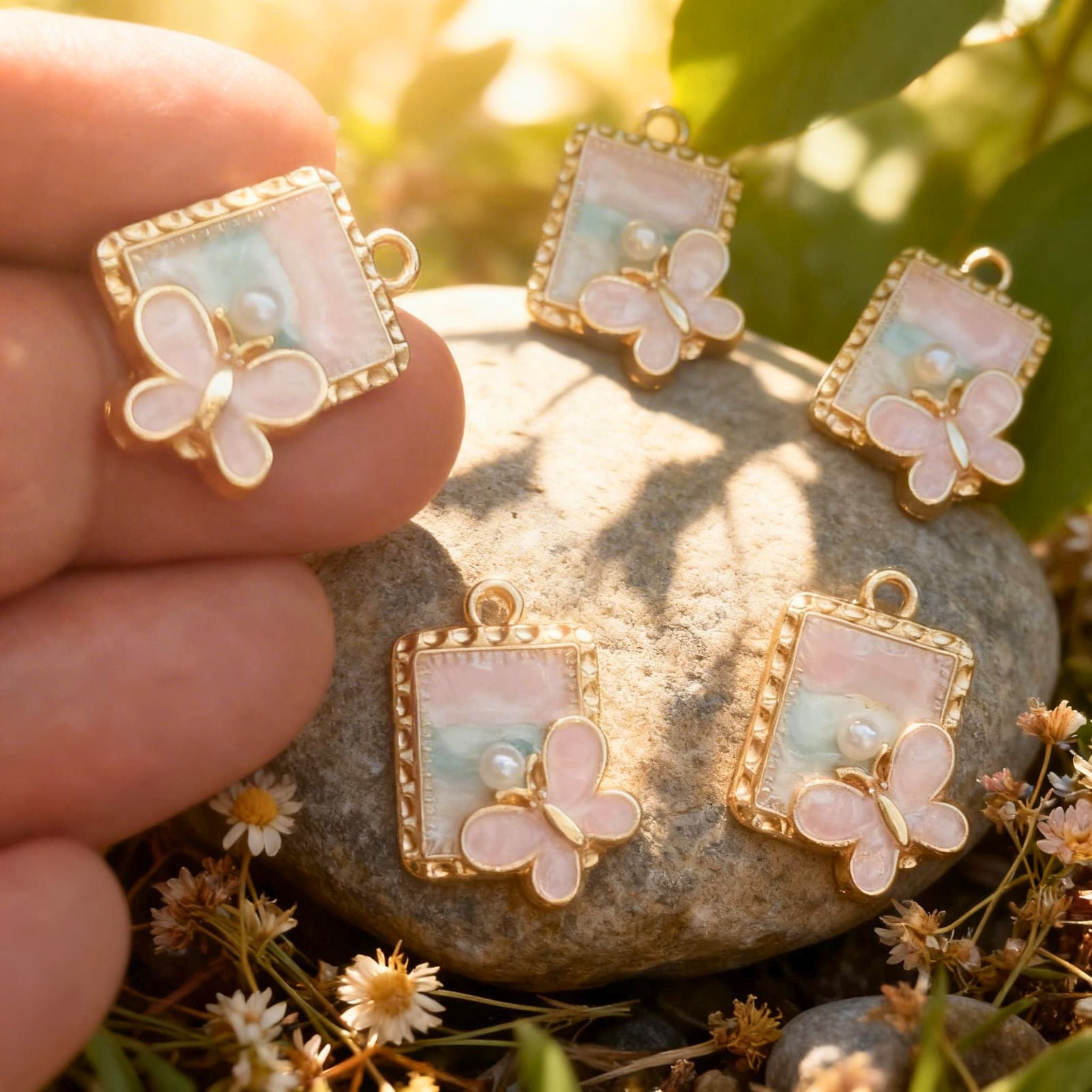 Pastel Flutter Pearl Pendant by Suryatra