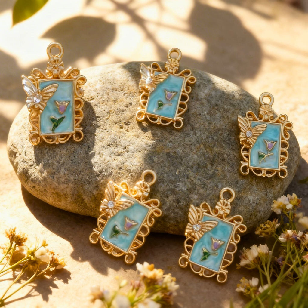 Butterfly Bloom Frame Pendant by Suryatra
