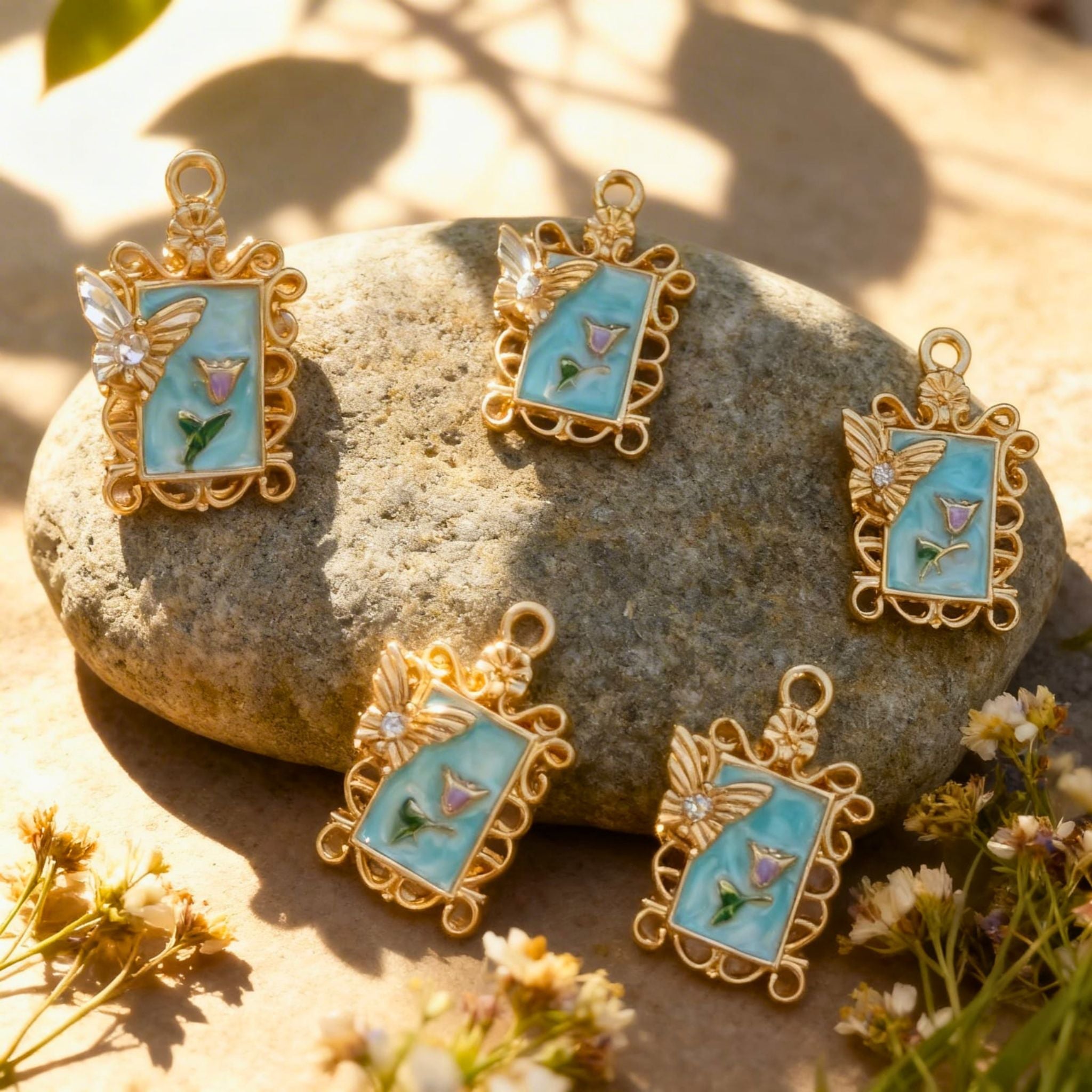 Butterfly Bloom Frame Pendant by Suryatra