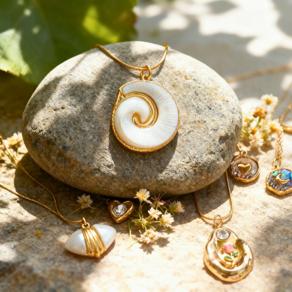 Ocean Spiral Shell Pendant by Suryatra