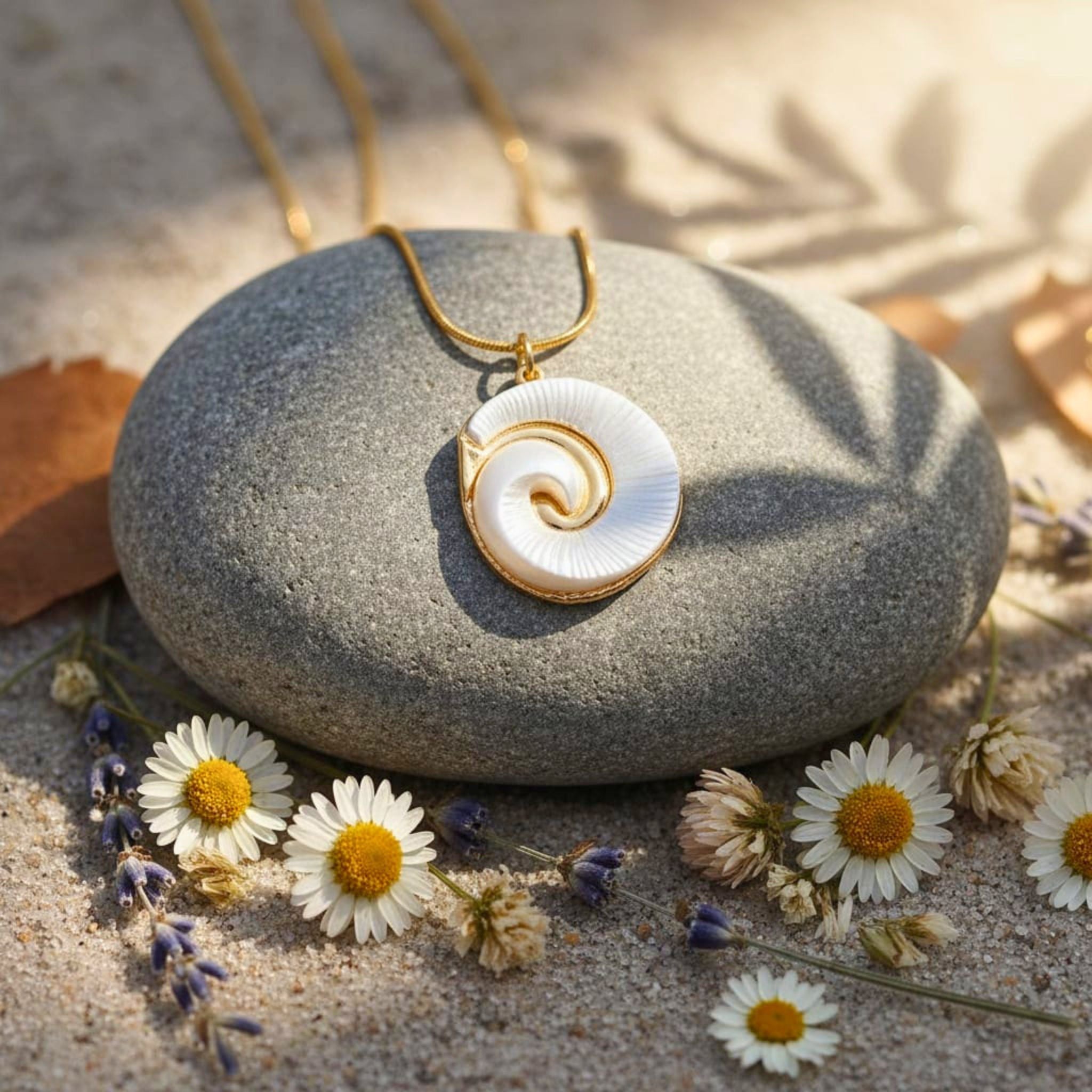 Ocean Spiral Shell Pendant by Suryatra