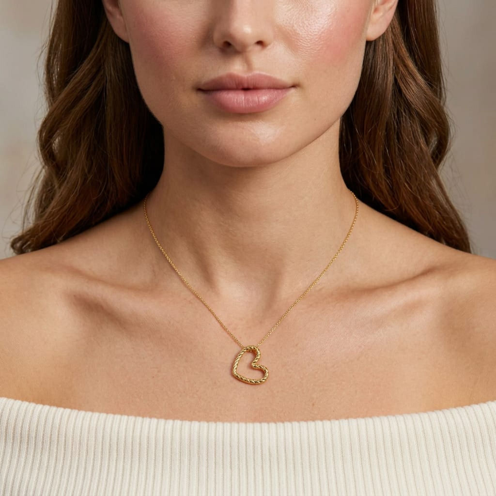 Seoul Heart Gold Necklace By Suryatra