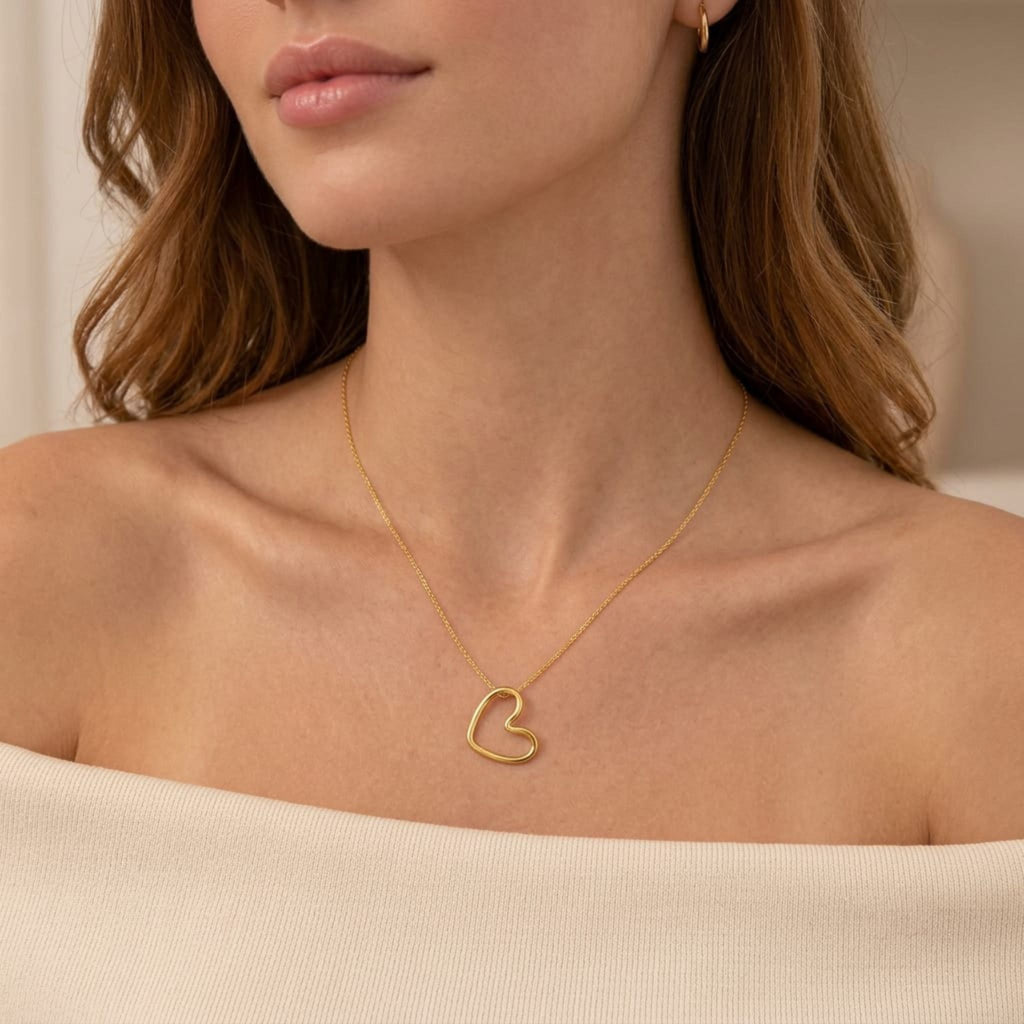 Seoul Heart Gold Necklace By Suryatra