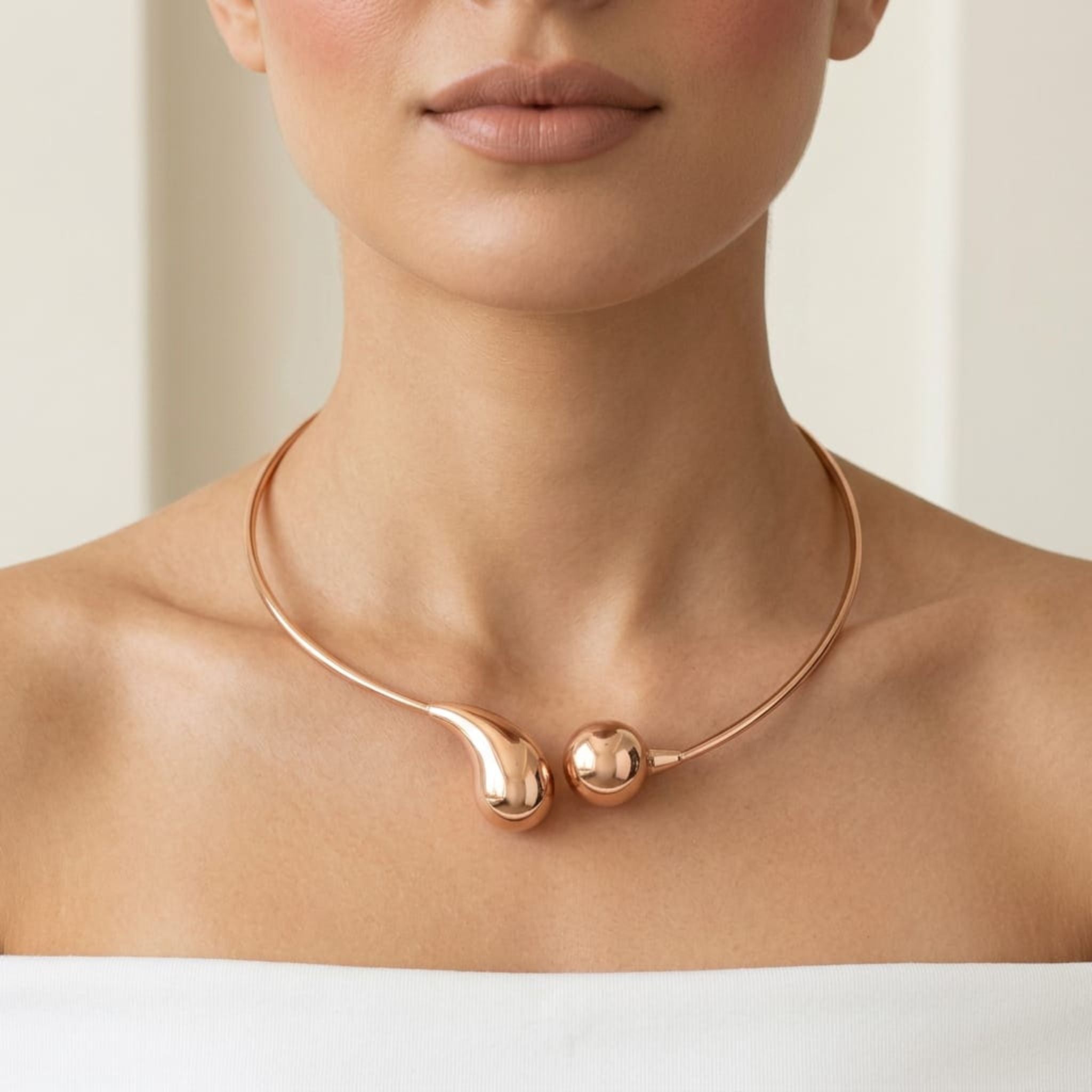 Modern Rose Gold Choker By Suryatra